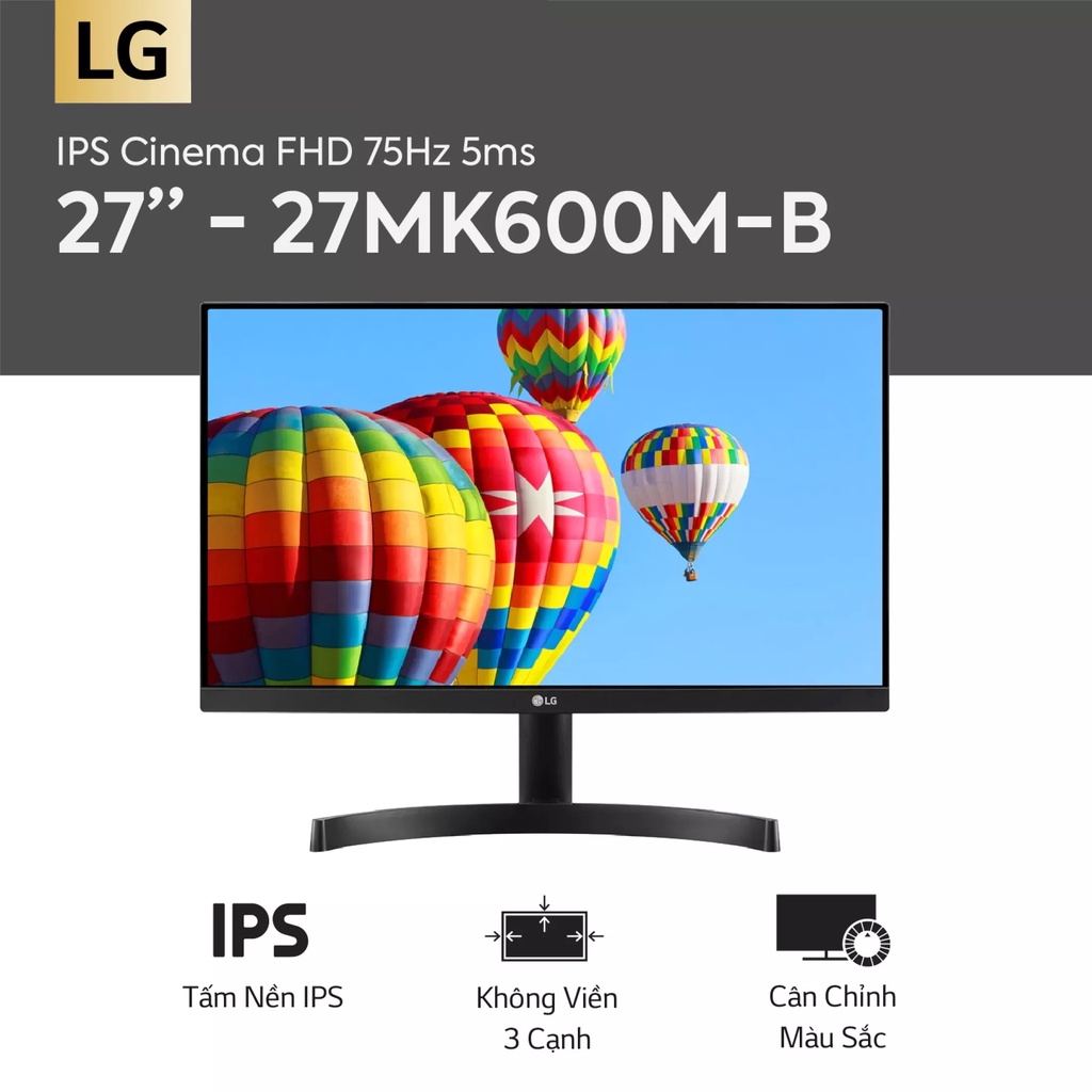 Màn Hình LED LG 27MK600M-B 27inch Full HD 5ms 75Hz Radeon FreeSync IPS