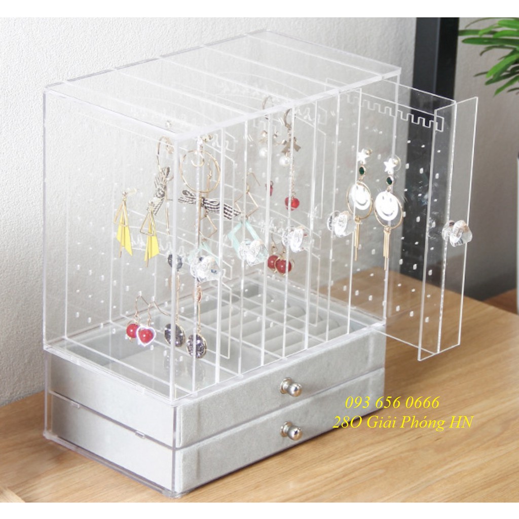 Hộp treo trang sức thời trang cao cấp - Tủ treo bông tai nhiều ngăn đa năng