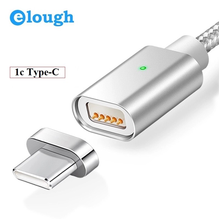 Sạc Cáp Nhanh Hít Nam Châm Elough 2.4A Model E04 Chui MicroUSB, Lightning, Type C Chính Hãng