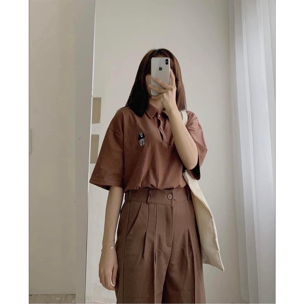 Áo phông polo hình gấu