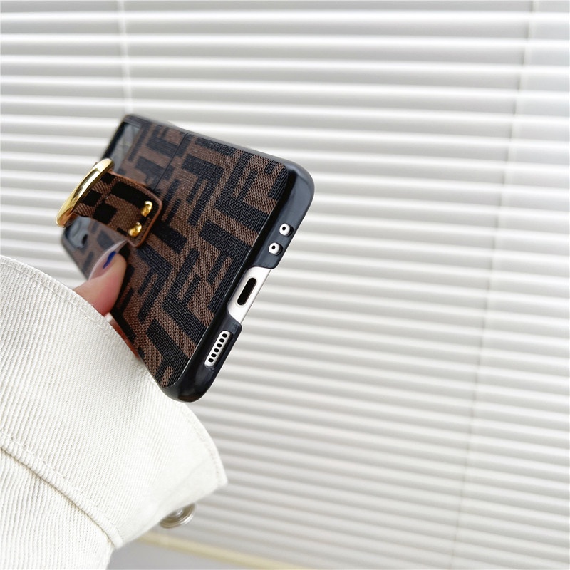 Bao Da Điện Thoại PU Tích Hợp Nhẫn Giữ Và Đế Hít Nam Châm Sang Trọng Cho Samsung Galaxy Z Flip 1 2 3 Samsung Galaxy Z Flip 4