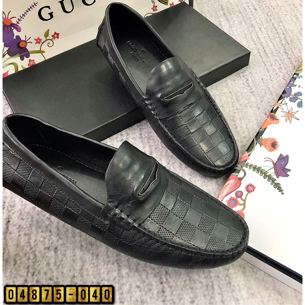 [Giá chỉ từ 1k] Giày Lười Moca Mắt Kẻ Ô-Giày Moca Nam