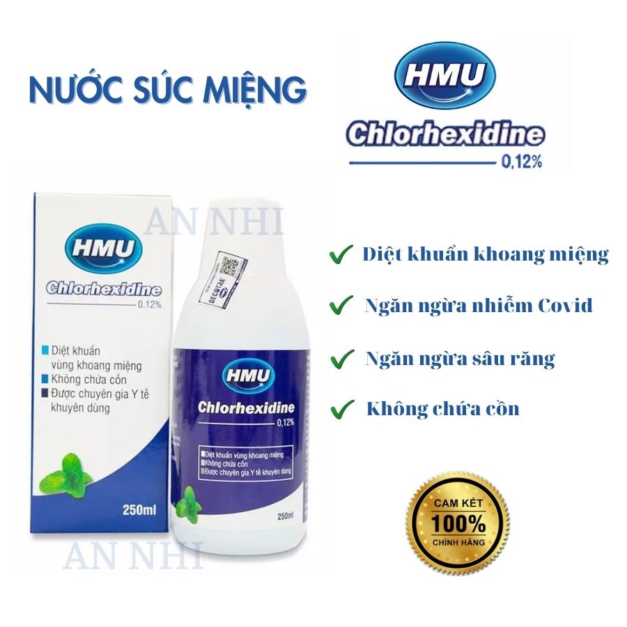 [Chính Hãng] Nước súc miệng sát khuẩn họng HMU Chlorhexidine 0,12% - Đại học Y Hà Nội