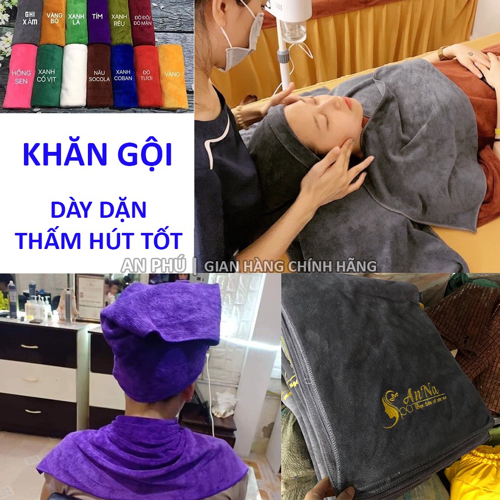 Khăn gội đầu, khăn quấn đầu thấm hút tốt, dày dặn cho spa, salon tóc - kt 35*75cm