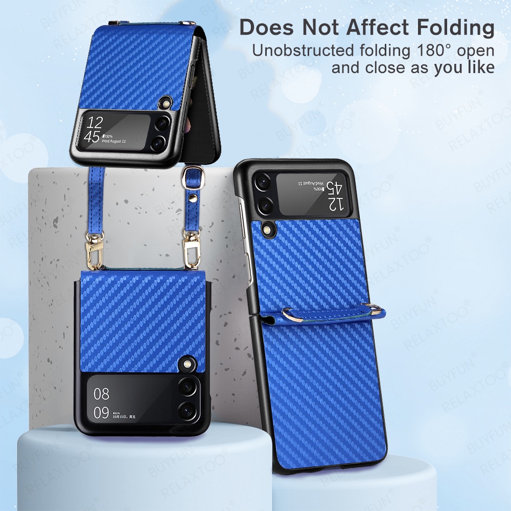 ZFlip3 Case With Lanyard Cover for Samsung Galaxy Z Flip 3 5G Flip3 Case Slim Hard PC
