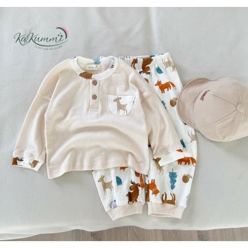 Set quần áo dài tay rơi bổ trụ (KM22-ST240) Kakummi