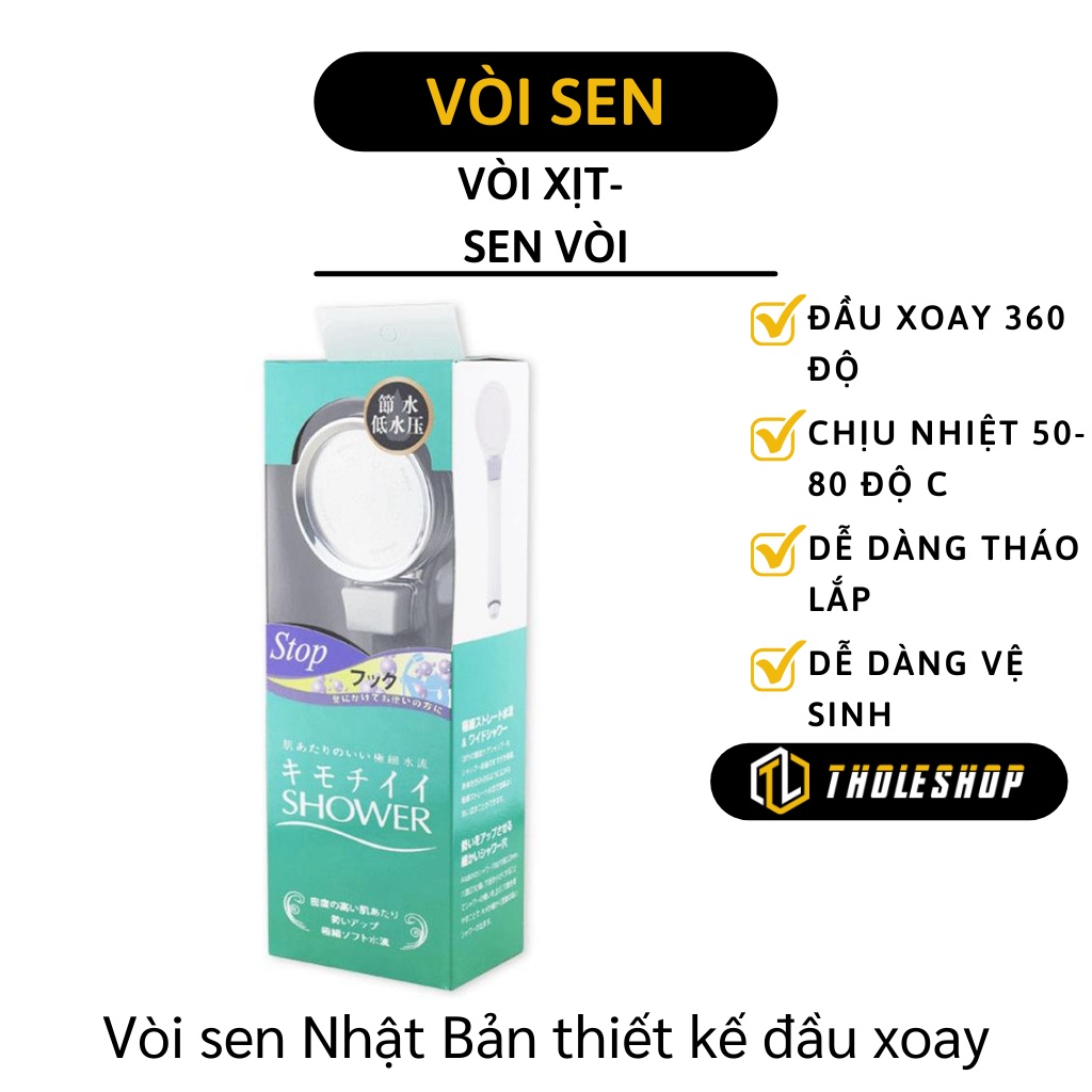 Vòi Sen Tăng Áp - Đầu Vòi Hoa Sen Tắm Có Nút Công Tắc, Xoay 360 Tiện Lợi 8361