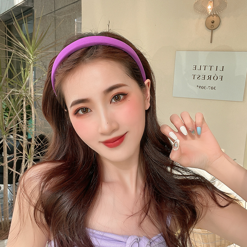 Băng đô cài tóc màu trơn đơn giản cho nữ