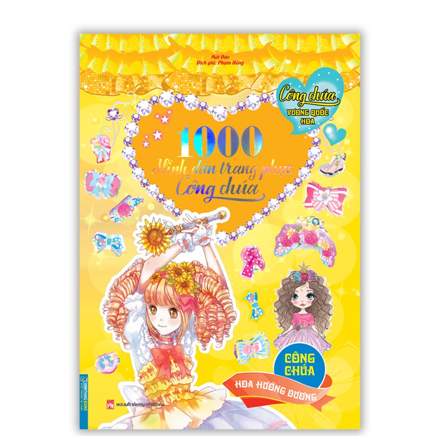 Sách - Combo 1000 hình dán trang phục công chúa(hướng dương,cúc,lan,thủy tiên)