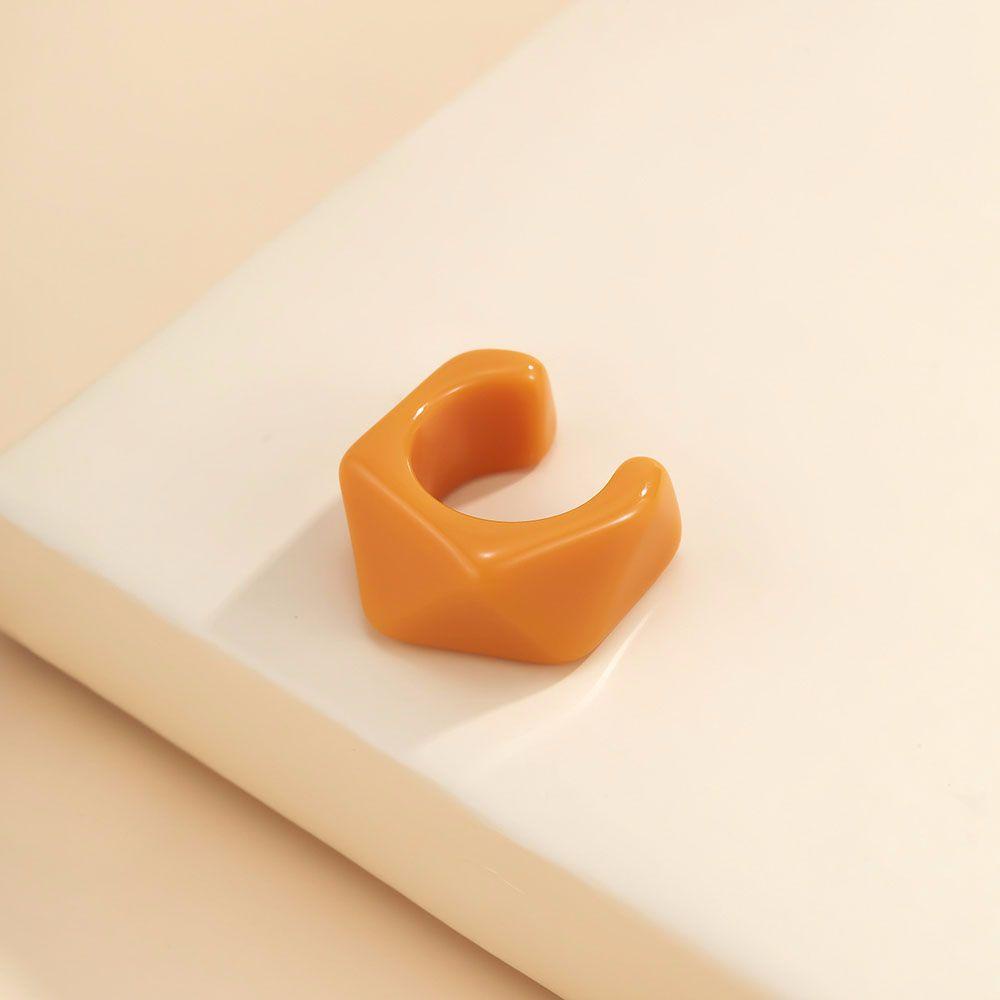Nhẫn Resin Dạng Hở Màu Sắc Kẹo Ngọt Kiểu Dáng Hình Học Dành Cho Nữ