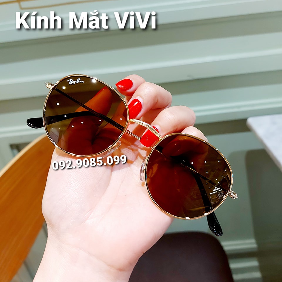 Kính râm nam nữ tròn VIVIEYEWEAR  chống tia UV400 phụ kiện thời trang V3447