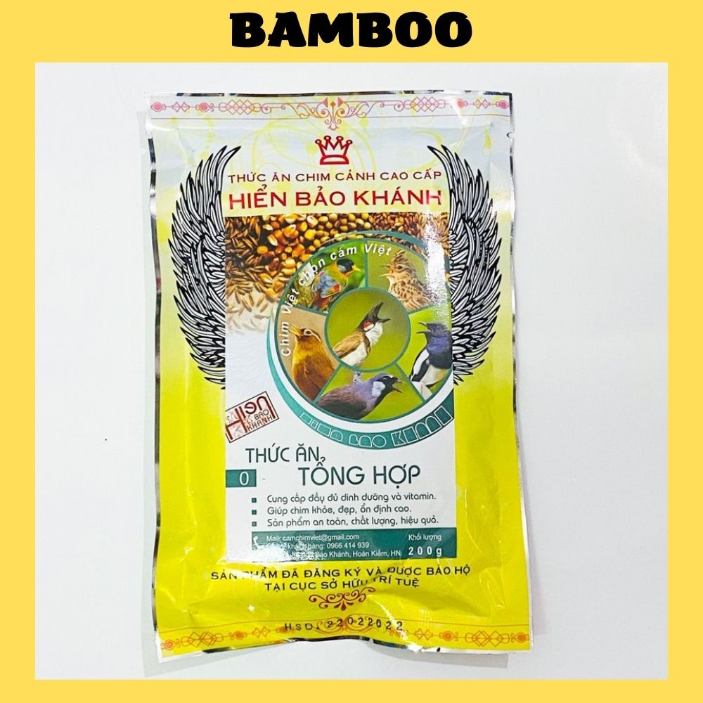 Cám chim tổng hợp Hiển Bảo Khánh số 0 cao cấp 200gram - Cám tổng hợp Hiển Bảo Khánh giá rẻ