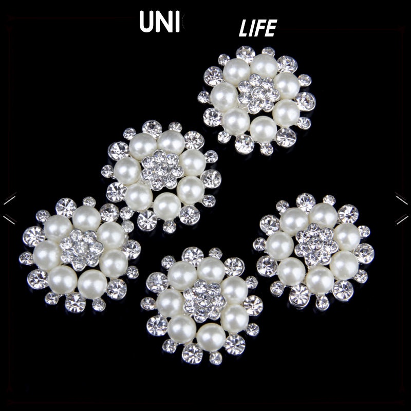 Set 5 Nút Pha Lê Hình Bông Hoa Màu Be 30mm Dùng Làm Đồ Thủ Công DIY Shiwaki4