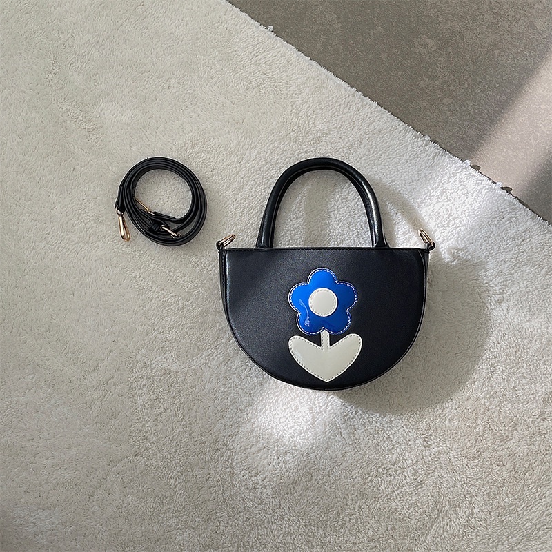 Túi Đeo Chéo Hình Bán Nguyệt Phối Màu Sắc Tương Phản Thời Trang Cho Nữ