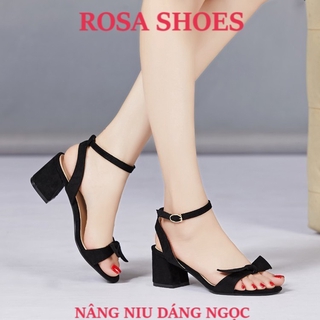 Giày sandal cao gót vuông quai nơ hở gót 5p Mys Rosa Shoes