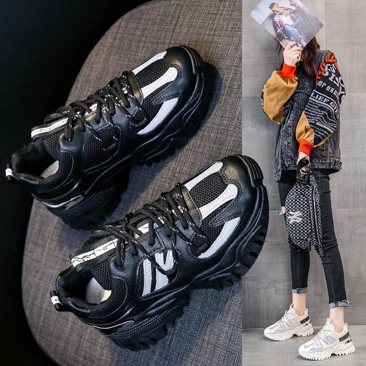 Giày Nam Nữ Thể Thao Cao Cấp ⚡️𝐂𝐇𝐈́𝐍𝐇 𝐇𝐀̃𝐍𝐆⚡️ Trung Hương Fashion Sport Black + Ảnh Thật 100%