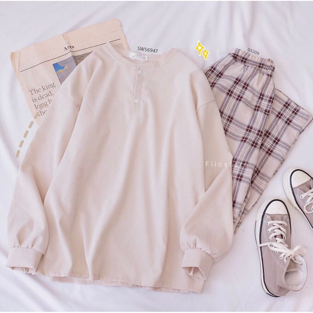 [Freeship đơn từ 0đ] [HÀNG SẴN] Áo Dài tay nhung cổ tròn - Made by Fiin | BigBuy360 - bigbuy360.vn