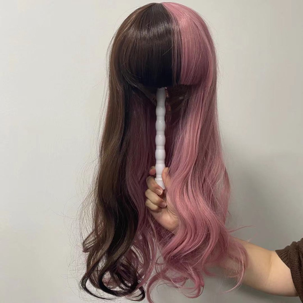 Bộ tóc giả xoăn dài 2 màu phong cách Lolita thời trang