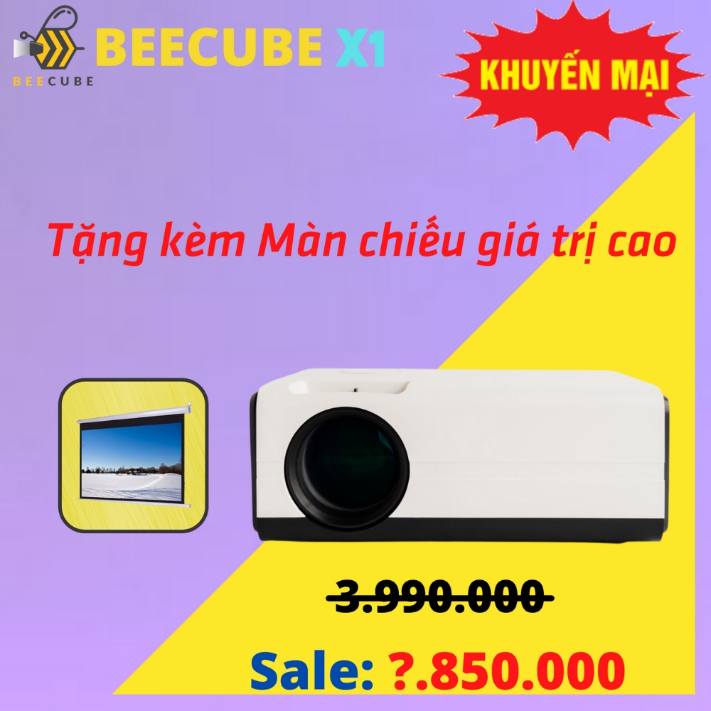 Máy chiếu mini BeeCube X1 Chính Hãng, Hệ điều hành Android - Bảo Hành 12 Tháng