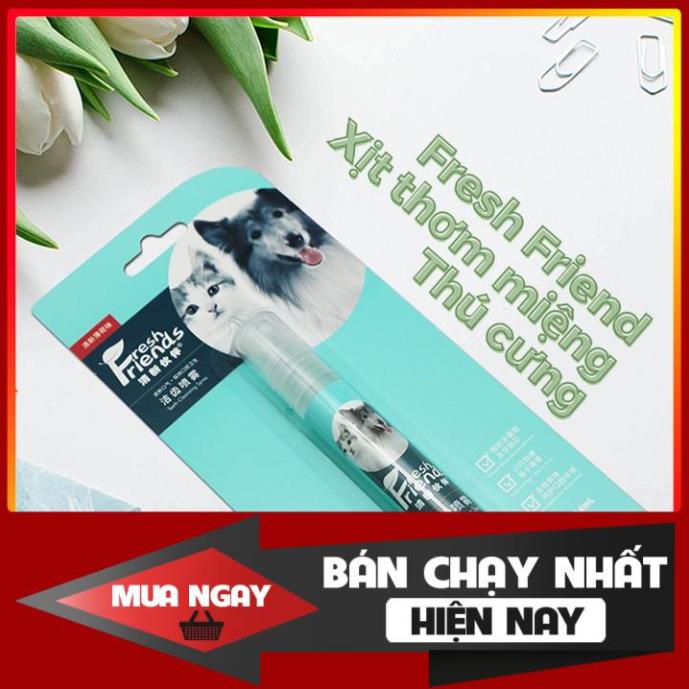 Xịt Thơm Miệng Vệ Sinh Răng Miệng Chó Mèo FRESH FRIEND 14 ml #Tintin Pet Store