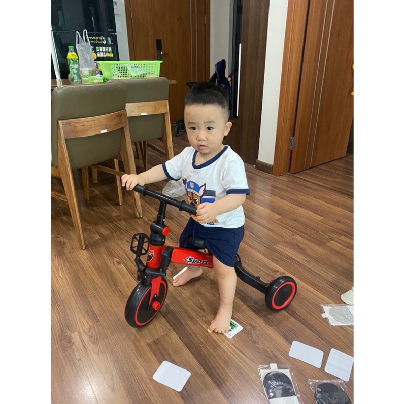 Xe đạp 3 bánh cho bé từ 2 đến 5 tuổi sport Xe chòi chân thăng bằng có bàn đạp điều chỉnh độ cao yên xe