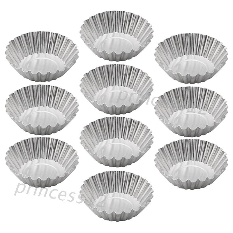 Set 10 Khuôn Nhôm Làm Bánh Tart Trứng Tiện Dụng
