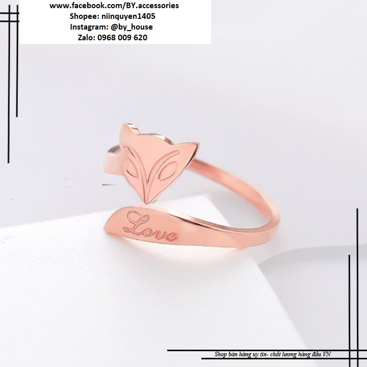 Nhẫn hồ ly Love không đen không gỉ