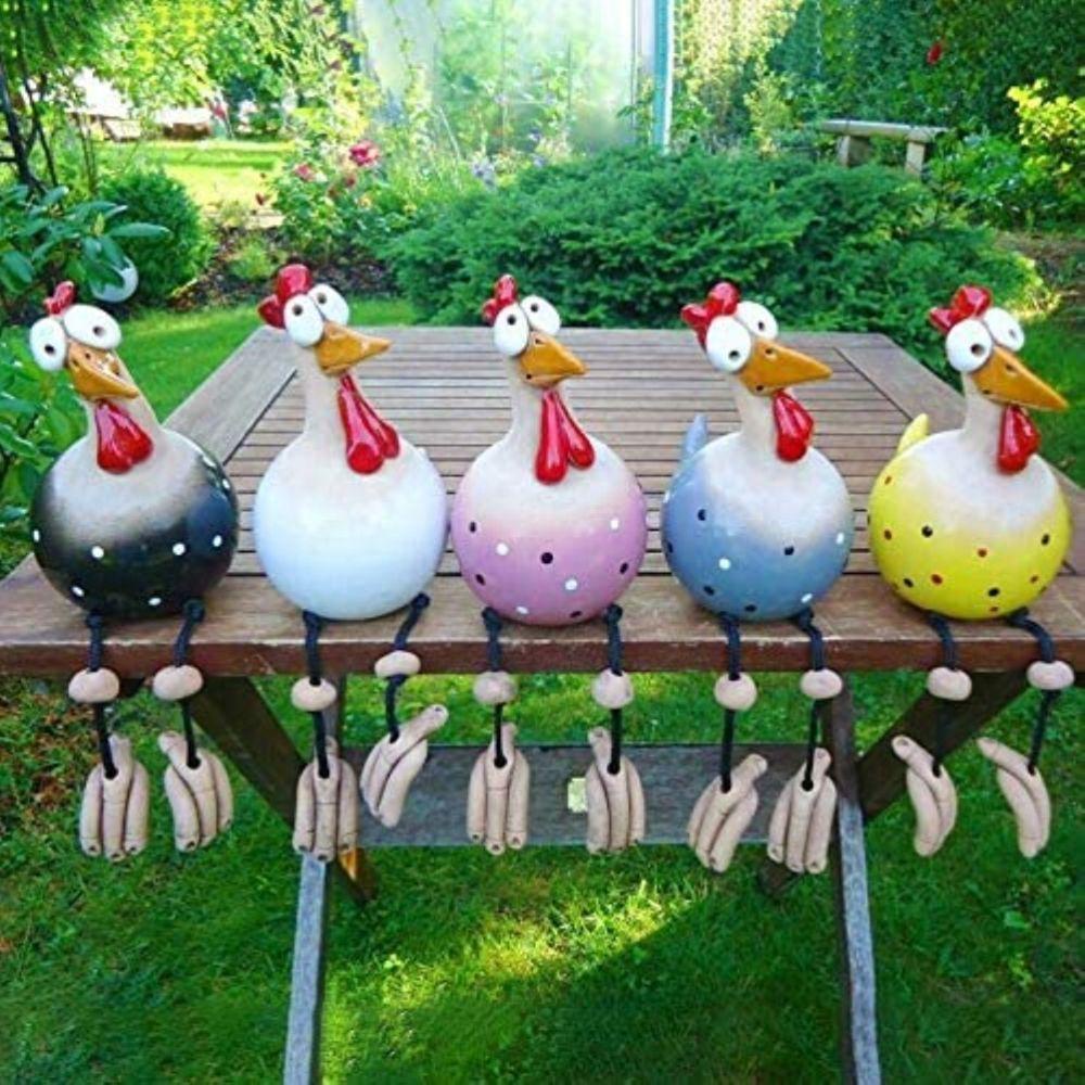 1 Vật Treo Trang Trí Vườn Hình Gà Mắt To Dễ Thương
