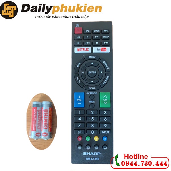 Remote Điều Khiển Tivi Sharp RM-L1346 + tặng kèm pin dailyphukien