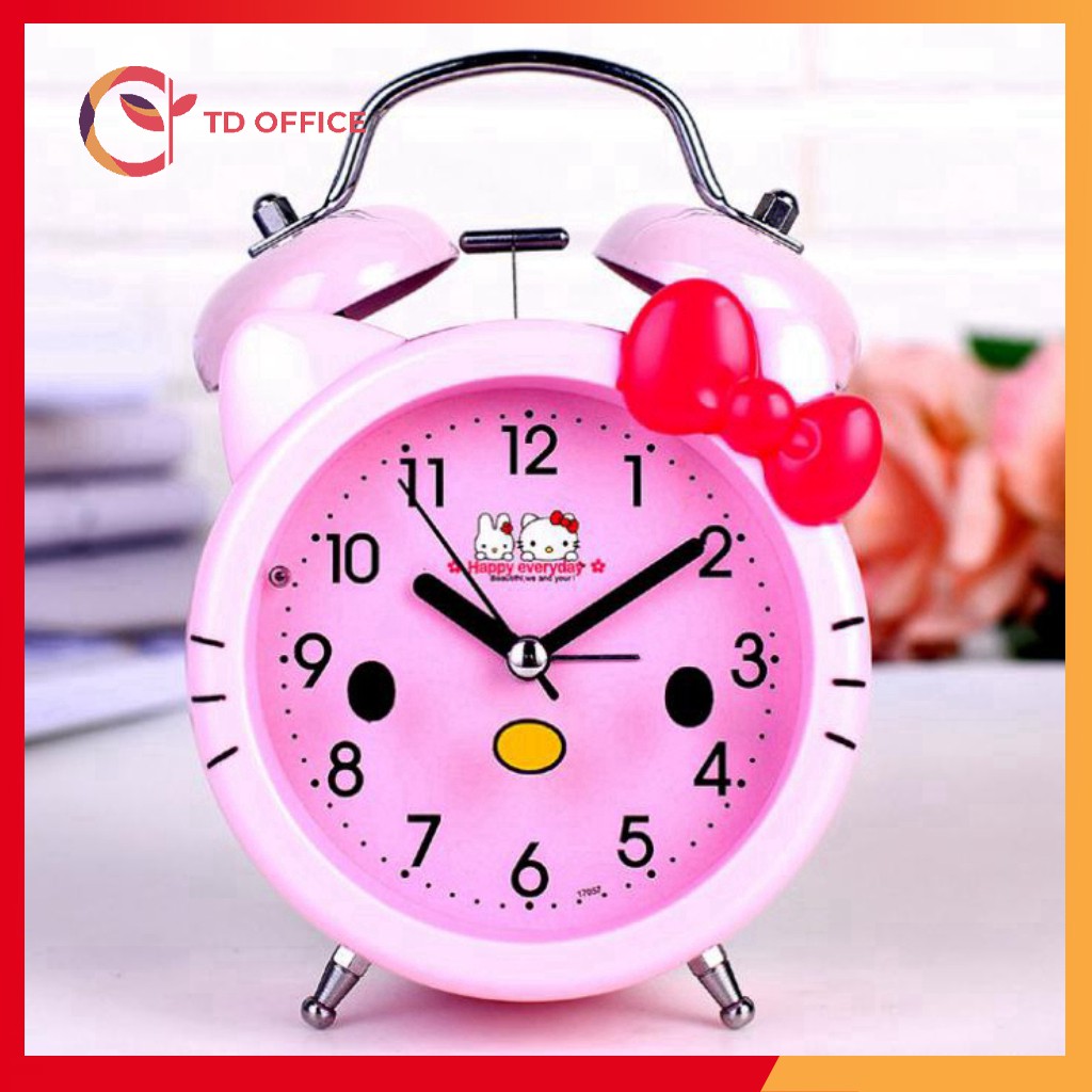 Đồng Hồ Báo Thức Để Bàn HELO KITTY - Đồng Hồ Để Bàn Chuông Đẹp TEZYBOOKS