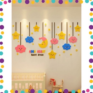 Giấy dán tường -Decal dán tường trang trí phòng ngủ, phòng khách- Hình Trăng trang trí phòng ngủ