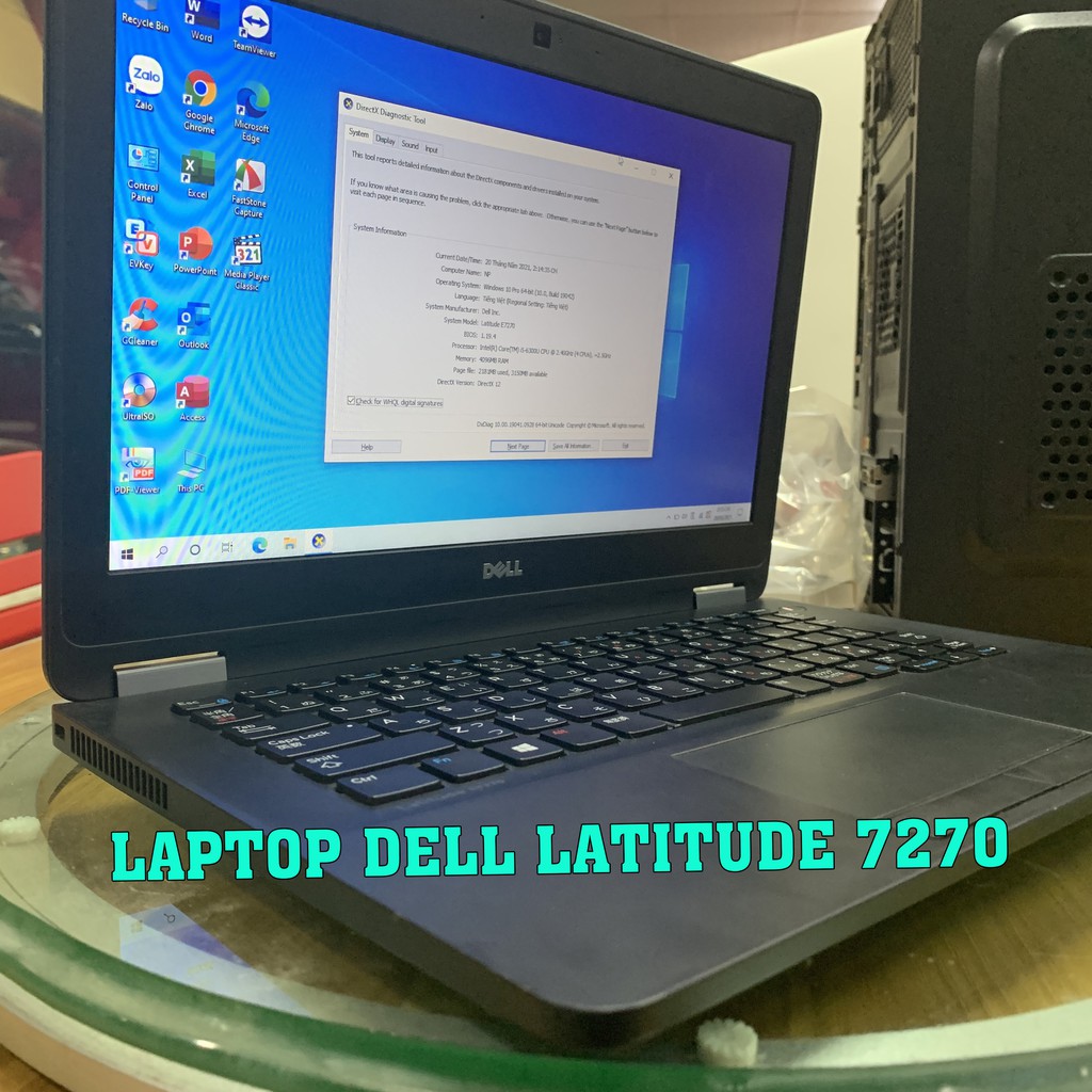 Laptop cũ Dell Latitude E7270 Core i5 6300U Ram 4gb 8gb ssd 120Gb-256gb (92%)