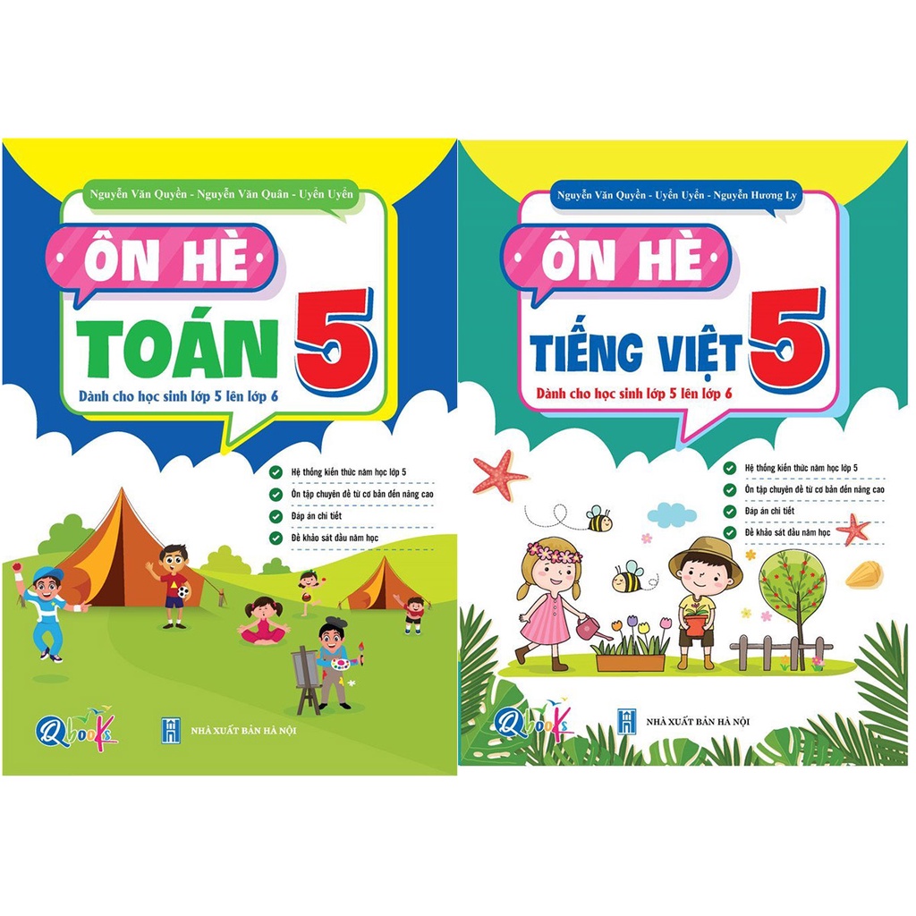 Sách - Combo Ôn Hè Toán và Tiếng Việt 5 - Dành Cho Học Sinh Lớp 5 Lên 6 (2 Cuốn)