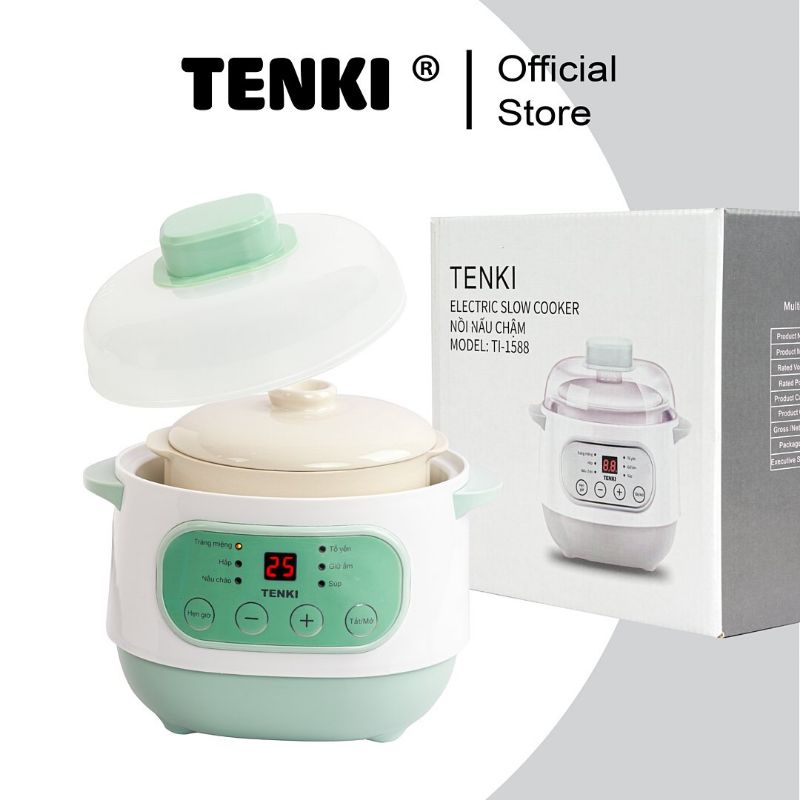 Nồi Nấu Cháo Chậm Cho Bé Ăn Dặm TENKI TI-1588, Nồi Nấu Chậm, Nồi Hầm Cách