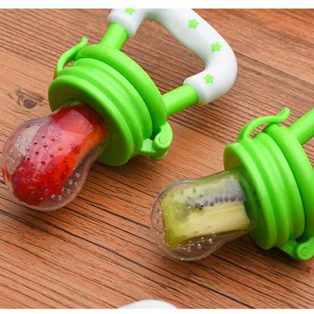 Túi chống hóc cho bé, núm nhai dụng cụ ăn dặm túi nhai chống hóc silicon cho bé ăn hoa quả, túi tập ăn