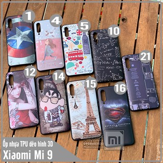 Ốp lưng Xiaomi Mi 9 hình 3D nổi , nhựa TPU dẻo