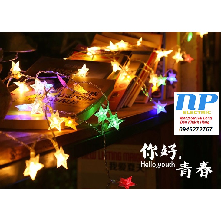 DÂY ĐÈN CHỚP KIỂU NGÔI SAO NHIỀU MÀU 3 MÉT 14 SAO