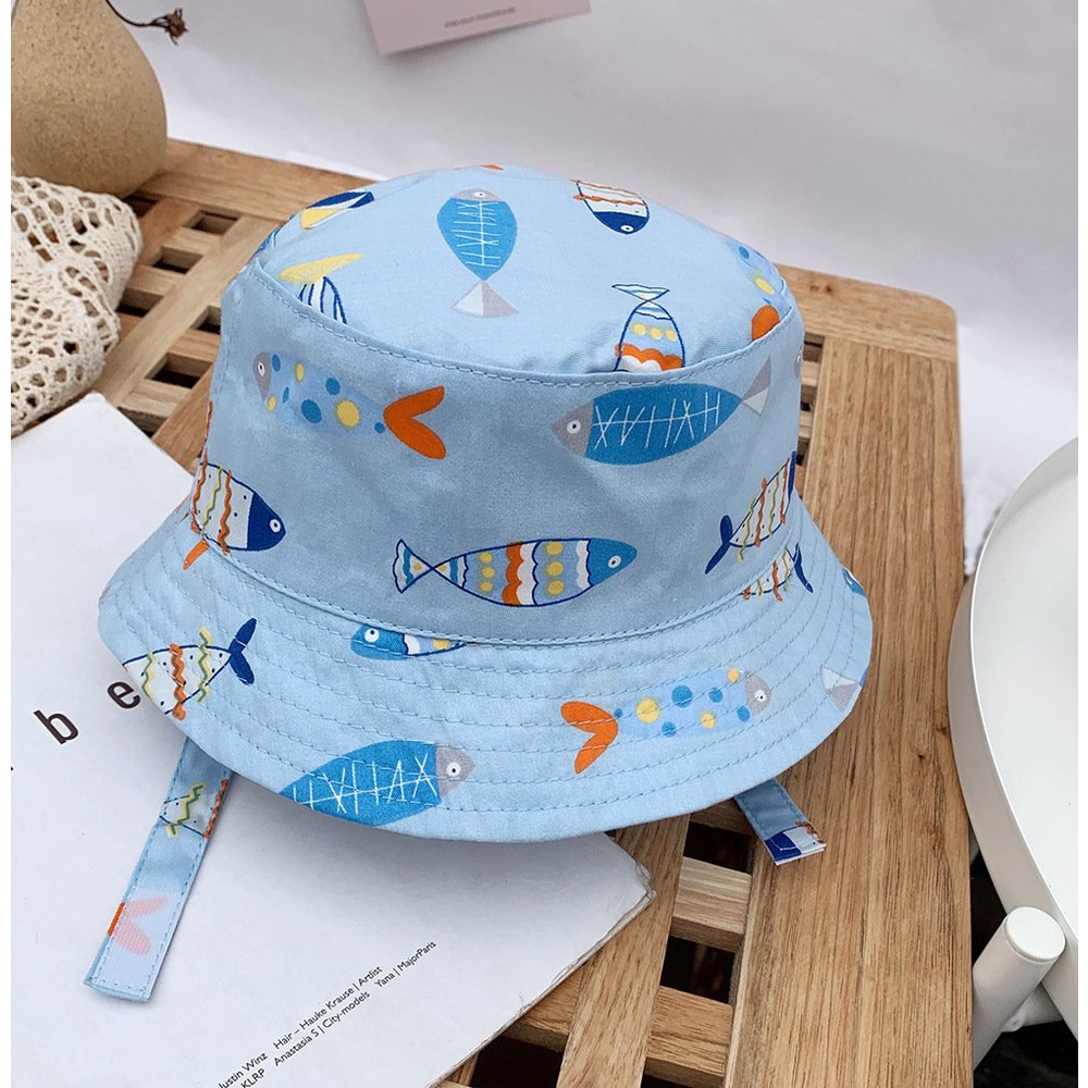 Mũ trẻ em chất liệu cotton mềm mịn hoạ tiết hoạt hình dễ thương từ 0-8 tháng, phong cách Hàn Quốc đáng yêu cho bé
