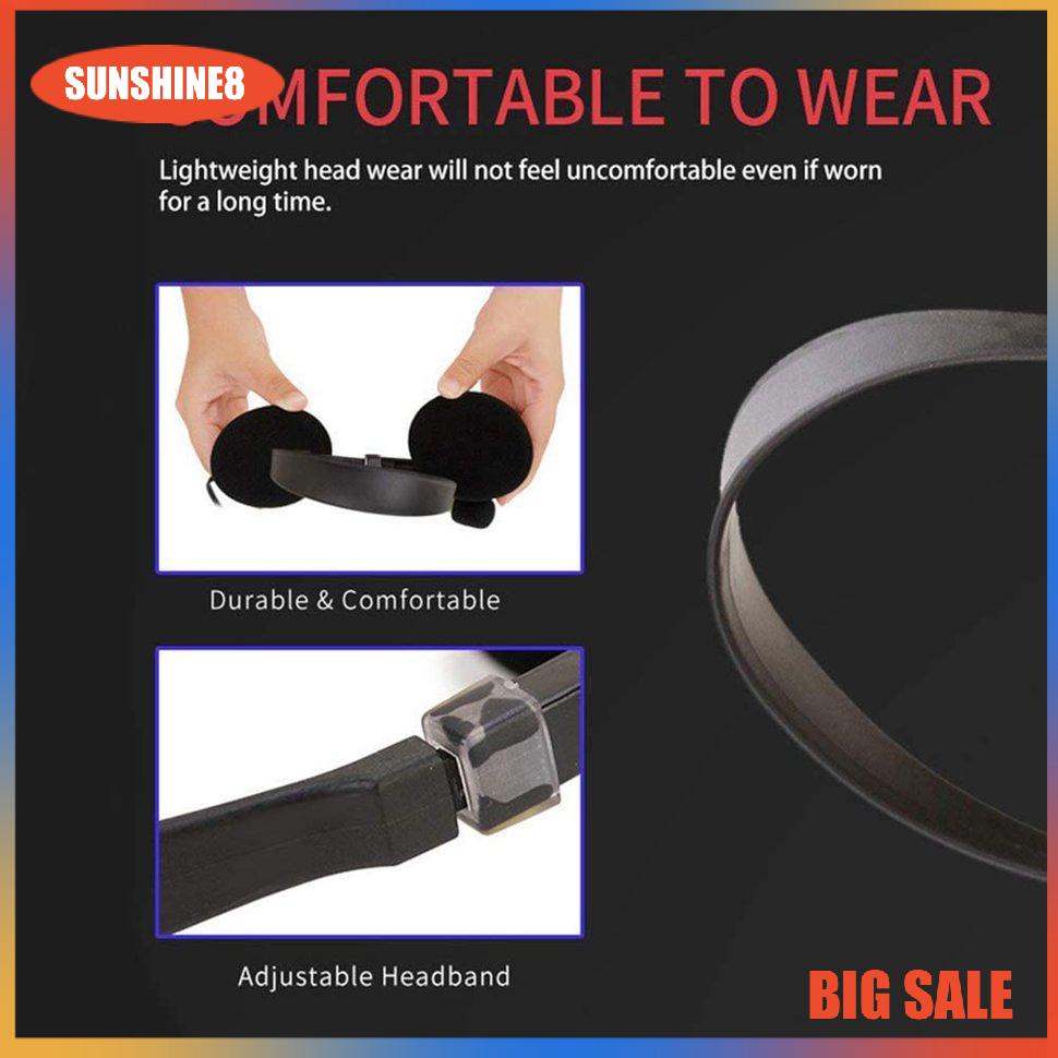 【SUN】USB Headset With Mic Multi-Key Control 3.5mm Call Center Corded Headphones