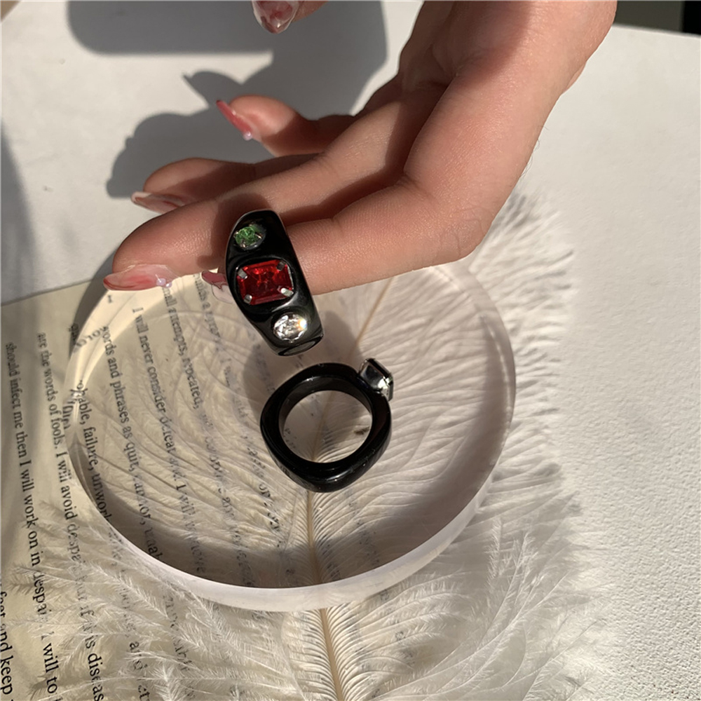 Nhẫn đeo tay kim loại đính đá thời trang retro sành điệu cho nữ