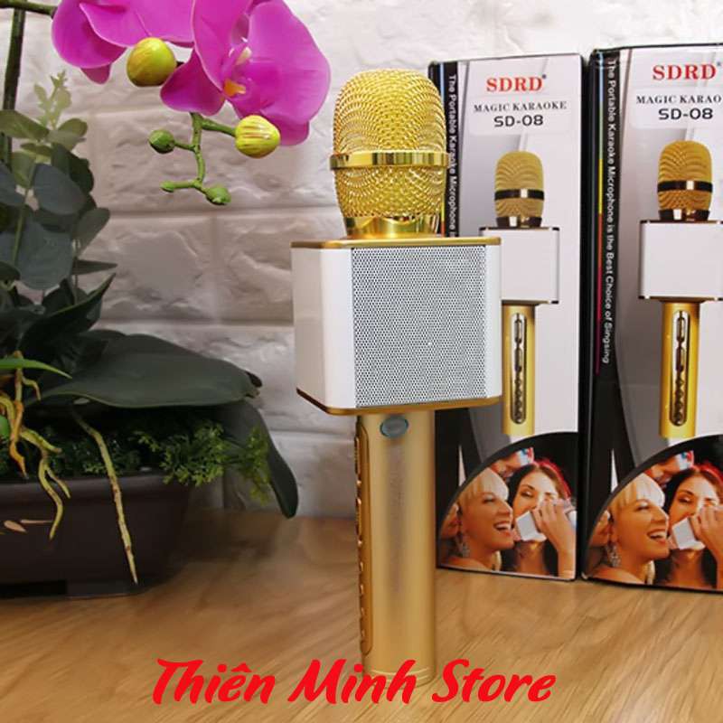 MÍC HÁT KARAOKE  Bluetooth SD--08 kèm loa - Thiên Minh Store