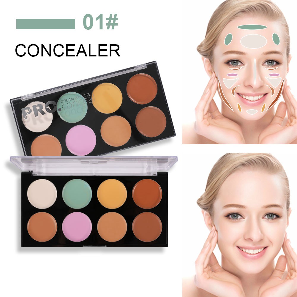 (Hàng Mới Về) Bảng Kem Che Khuyết Điểm 8 Màu Giúp Tạo Khối Cao Cấp | BigBuy360 - bigbuy360.vn