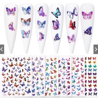 Sticker bướm 3D Sticker trang trí móng