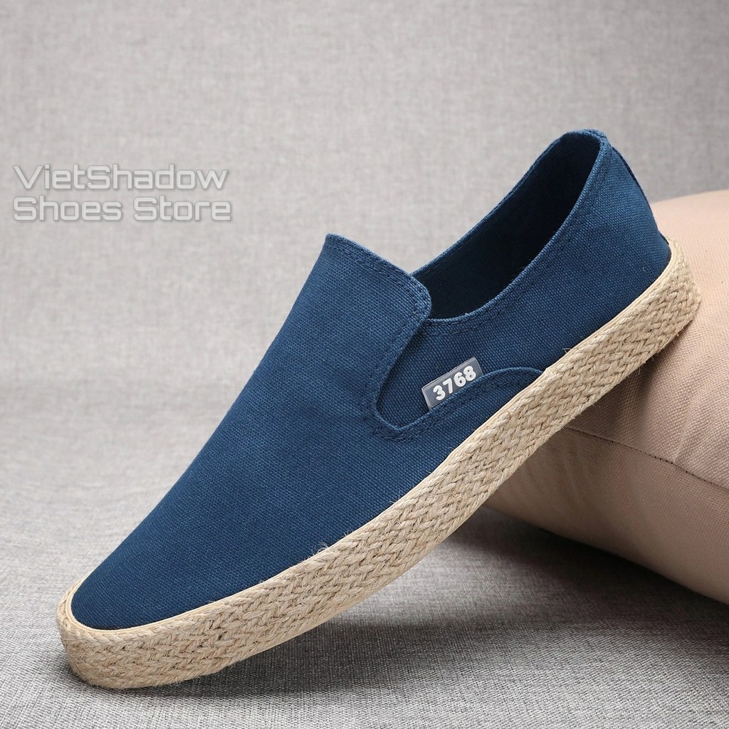 Slip on nam - Giày lười vải nam cao cấp thương hiệu 3768 - Vải thô 4 màu (đen), (khaki), (Xanh), (Đỏ) - Mã SP 616C | BigBuy360 - bigbuy360.vn