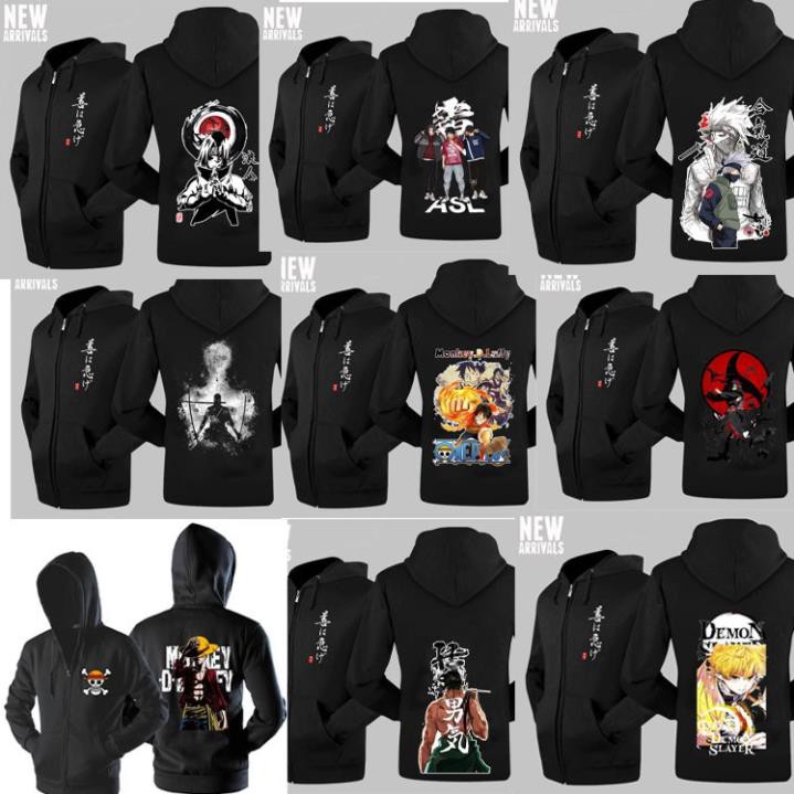 BST áo khoác ANime Naruto One Piece Kimetsu đẹp cực ngầu kèm khuyến mại