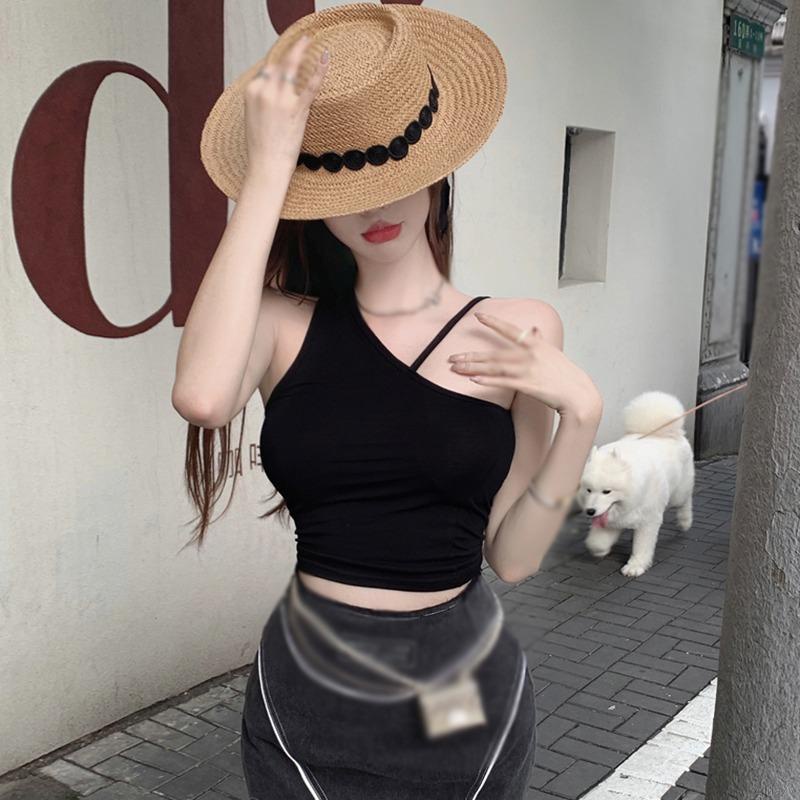 Áo Hai Dây Dáng Ngắn Phong Cách Hàn Quốc Thời Trang Mùa Hè Cho Nữ