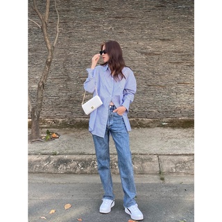 TheBlueTshirt - Áo Sơ Mi Phom Rộng Nữ - Oversized Patch Shirt