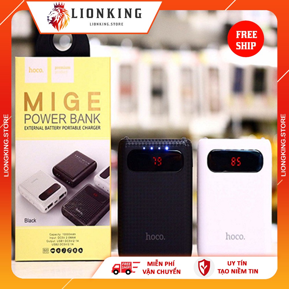 Pin dự phòng Hoco B20 10000mAh - Màn LCD Báo % Pin (Chính Hãng - Bảo hành 6 tháng)