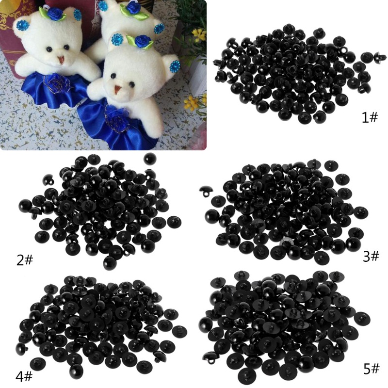 Set 100 Cúc Áo Màu Đen Chuyên Dụng Cho Búp Bê DIY 9 10 11 5 12 5 1