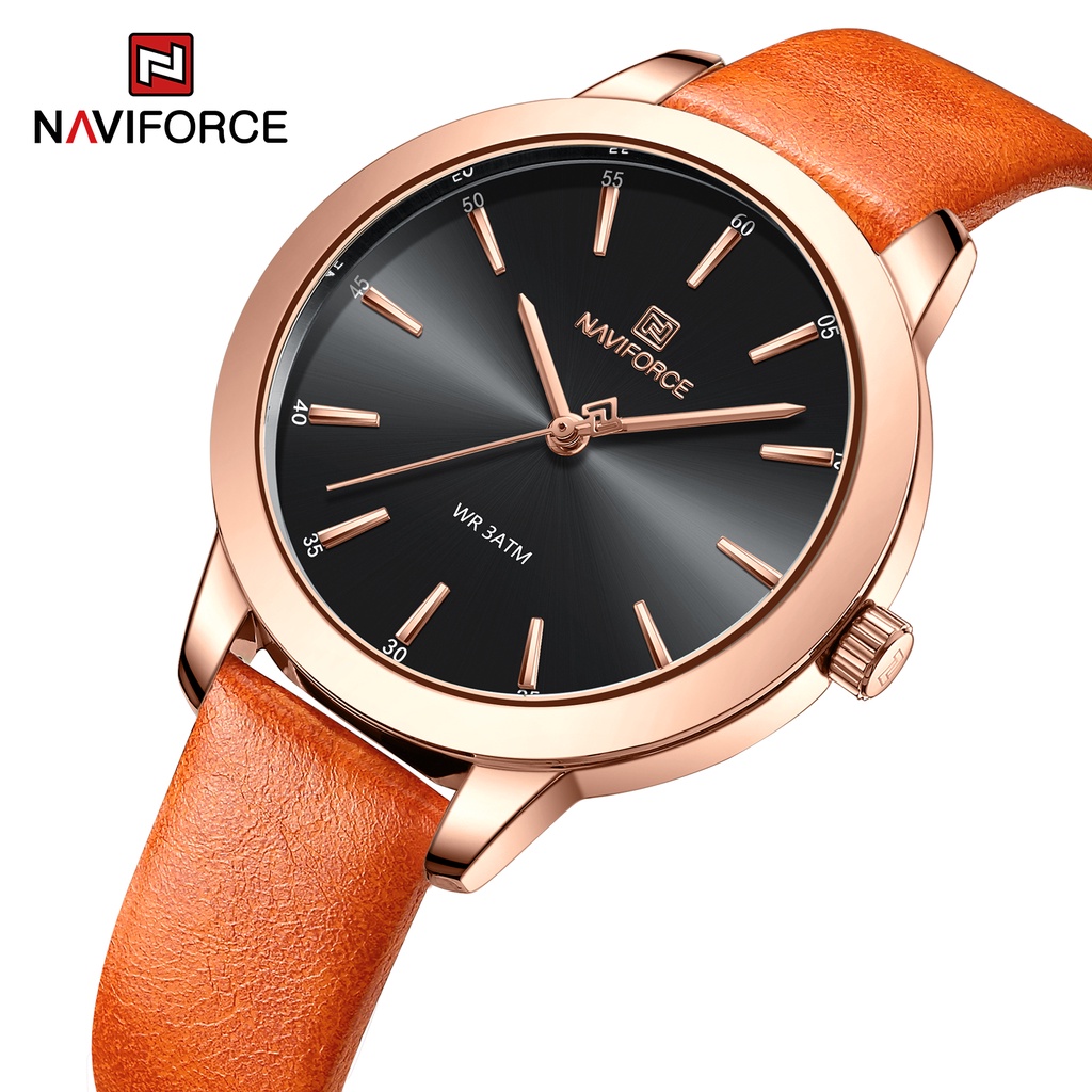 Naviforce Đồng Hồ Analog Máy Quartz Dây Da Sang Trọng